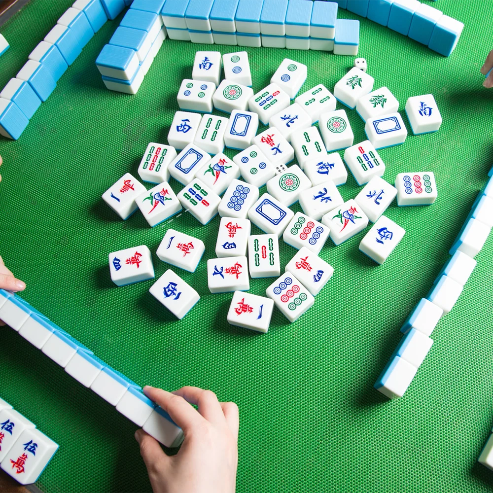 Mahjong spel.