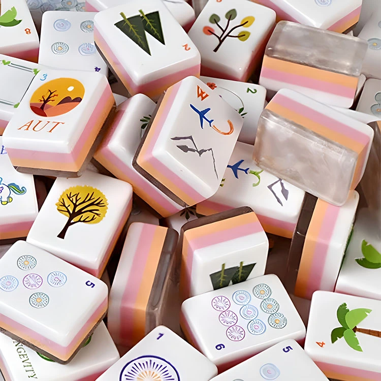 Lotus Rosa akryl Mahjong plattor
