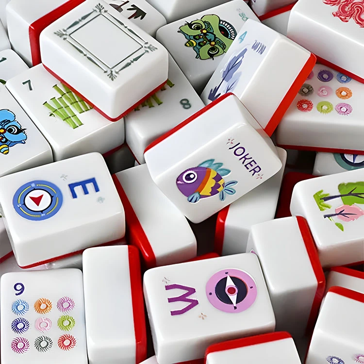 Levande röda melamin mahjongplattor